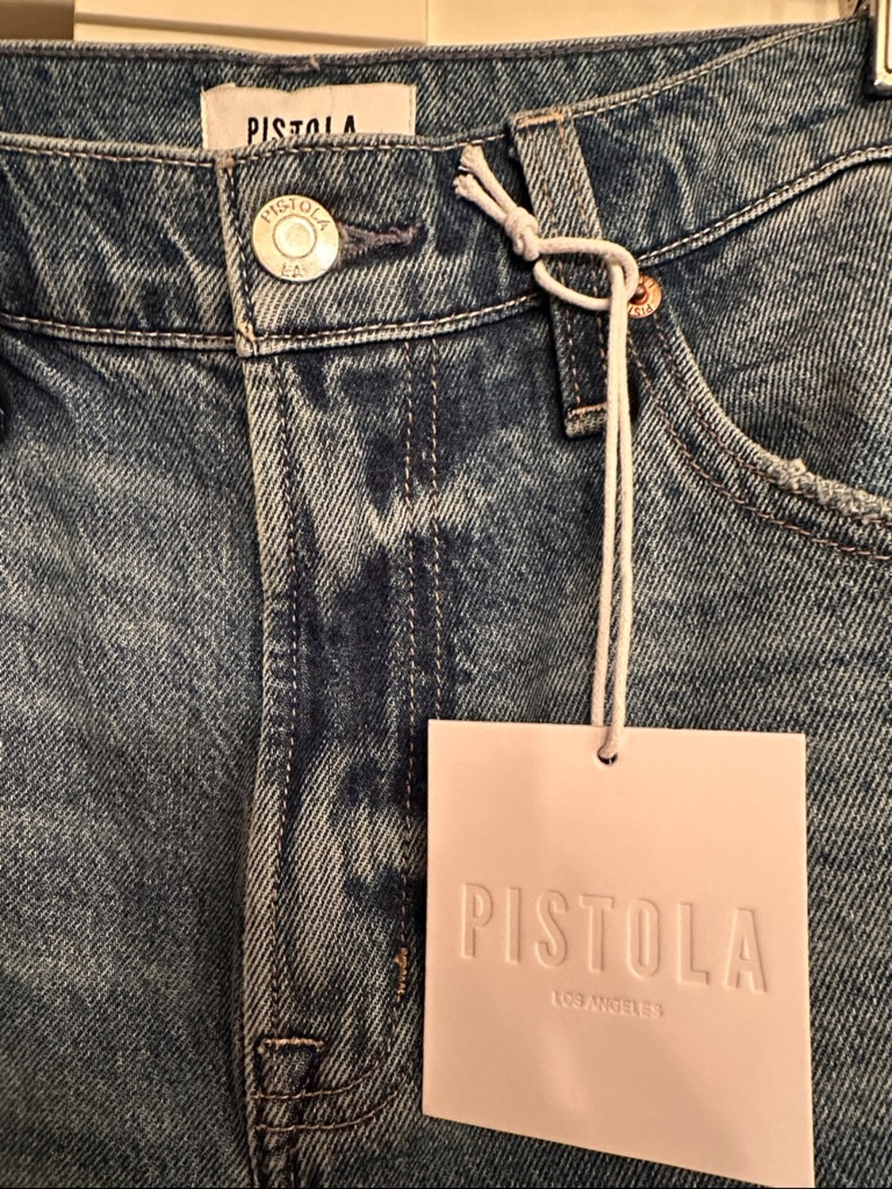 pistola Medium Wash High-Rise Straight Jeans - Picture 2 of 5
